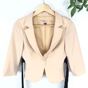 R.E.D. Valentino Belted Cropped Wool Blazer Jacket